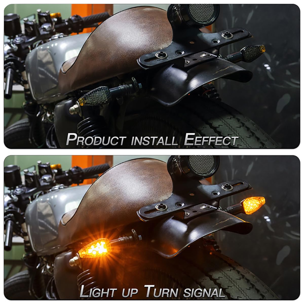 BESULEN 4Pcs Motorcycle Turn Signal Lights - 14 LED 12V Amber Indicator Blinker for Front & Rear - High Visibility Motorbike Turn Signals - Perfect for Night Riding & Safety Enhancement