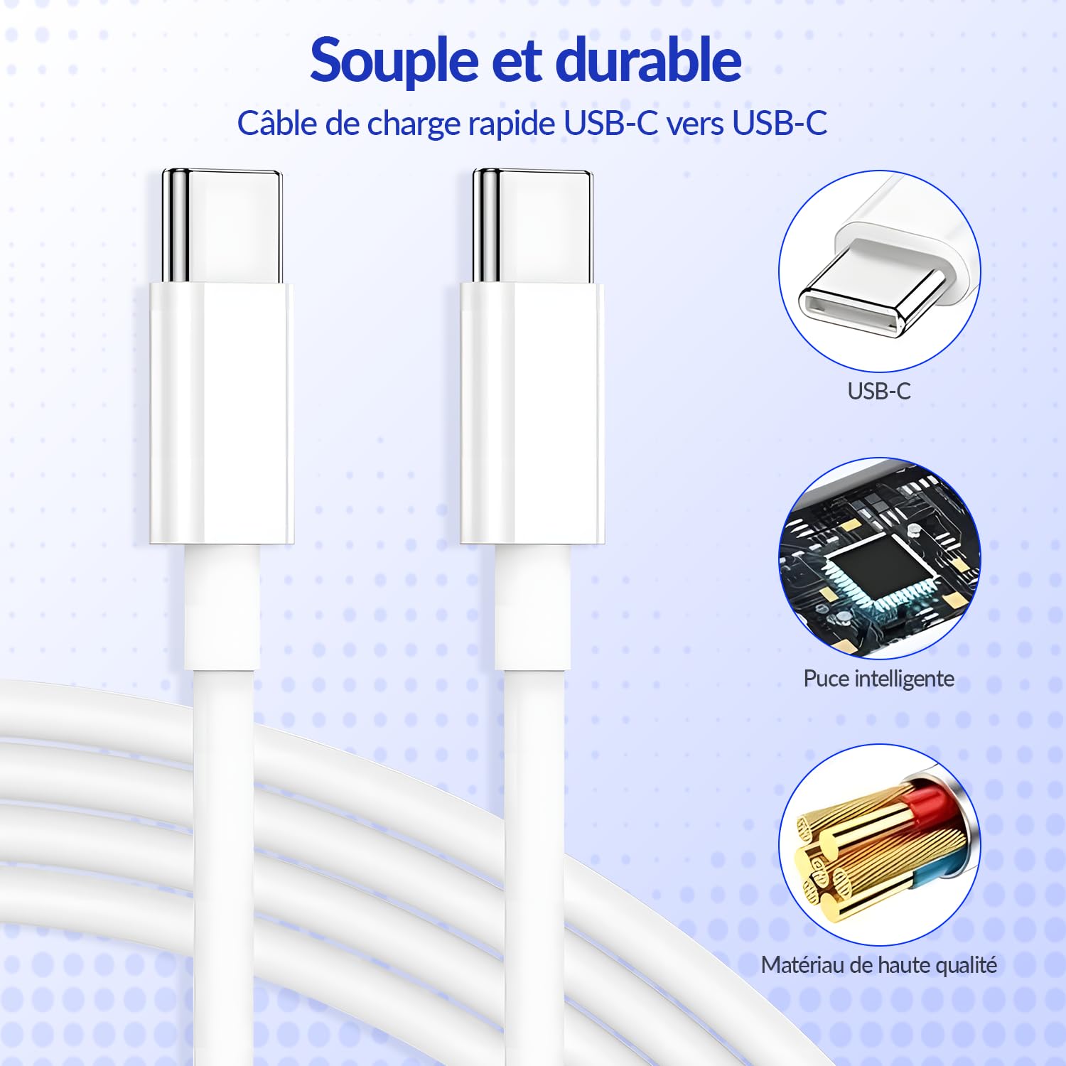 30W USB C Fast Charger for iPhone 15/16 Series, Samsung Galaxy, iPad Pro & Google Pixel - Includes 2M Type C Cable & Wall Adapter - Perfect for Home, Office & Travel Charging