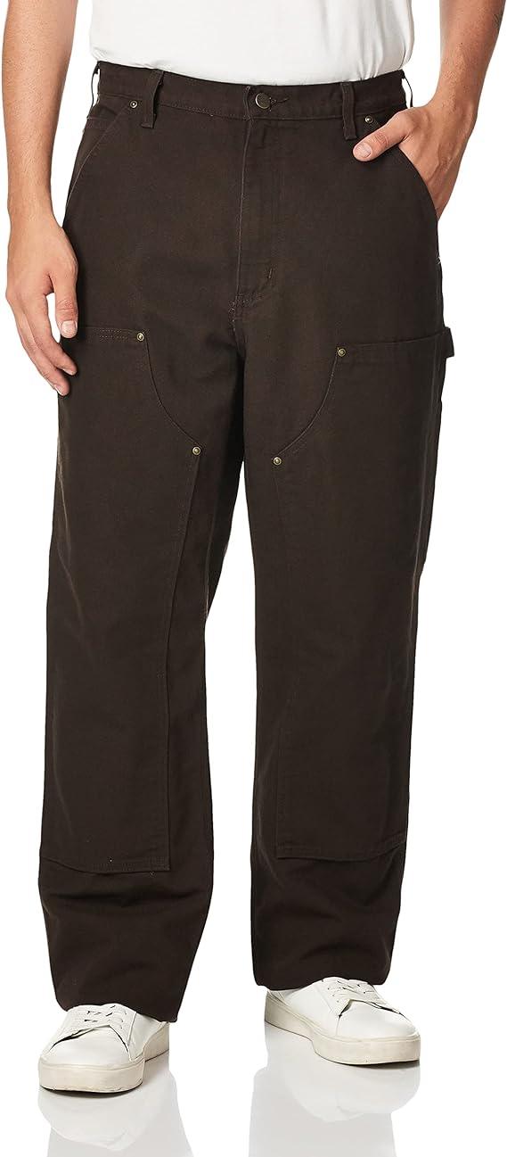 B136 Washed Duck Double Front Dungaree Overalls - Dark Brown Workwear for Men & Women | Durable Denim Bib Overalls for Farming, Construction & Outdoor Activities