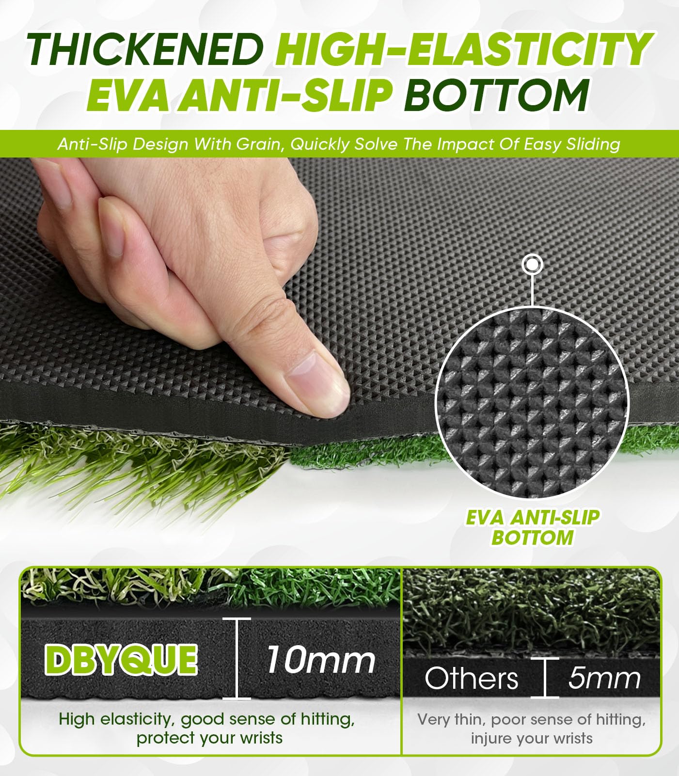 Premium Dual-Turf Golf Practice Mat Set - 5x4ft Professional Thickened Golf Hitting Mat for Indoor & Outdoor Training, Non-Slip Base Artificial Turf for Swing, Chipping & Driving - Perfect Gift for Men & Boys | Home, Backyard & Driving Range Use
