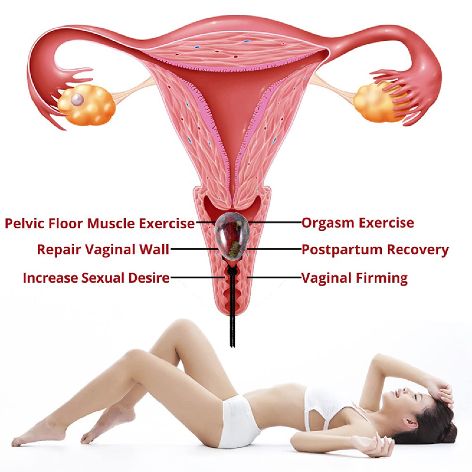 3Pcs/Set 100% Natural Jade Yoni Egg Kegel Exercise Set with 3 Eggs for Women's Pelvic Floor Strength & Intimate Wellness - Perfect for Yoga, Meditation & Vaginal Rejuvenation