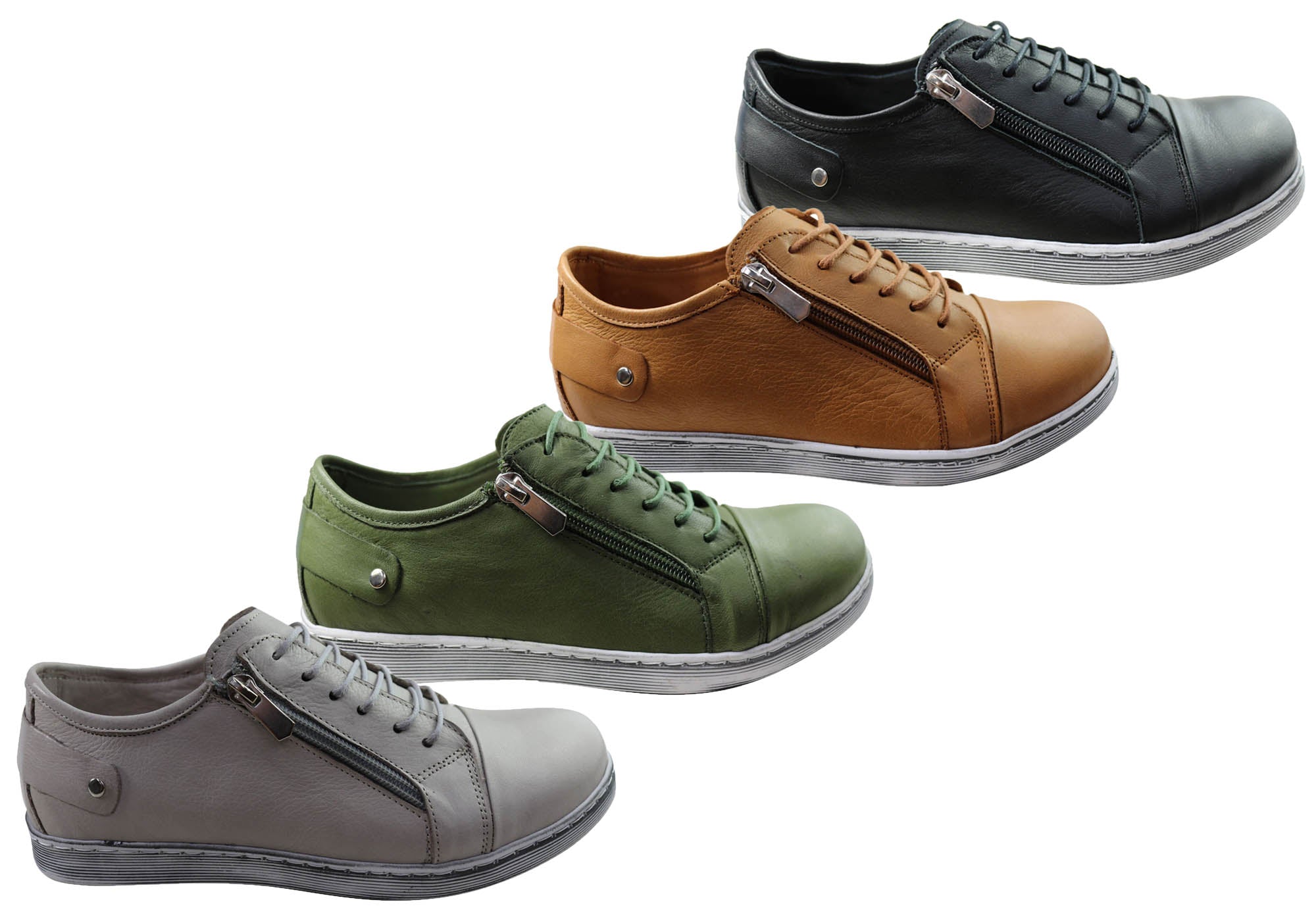 EG18 Women's Comfortable Leather Casual Shoes - European Style for Walking & Everyday Wear