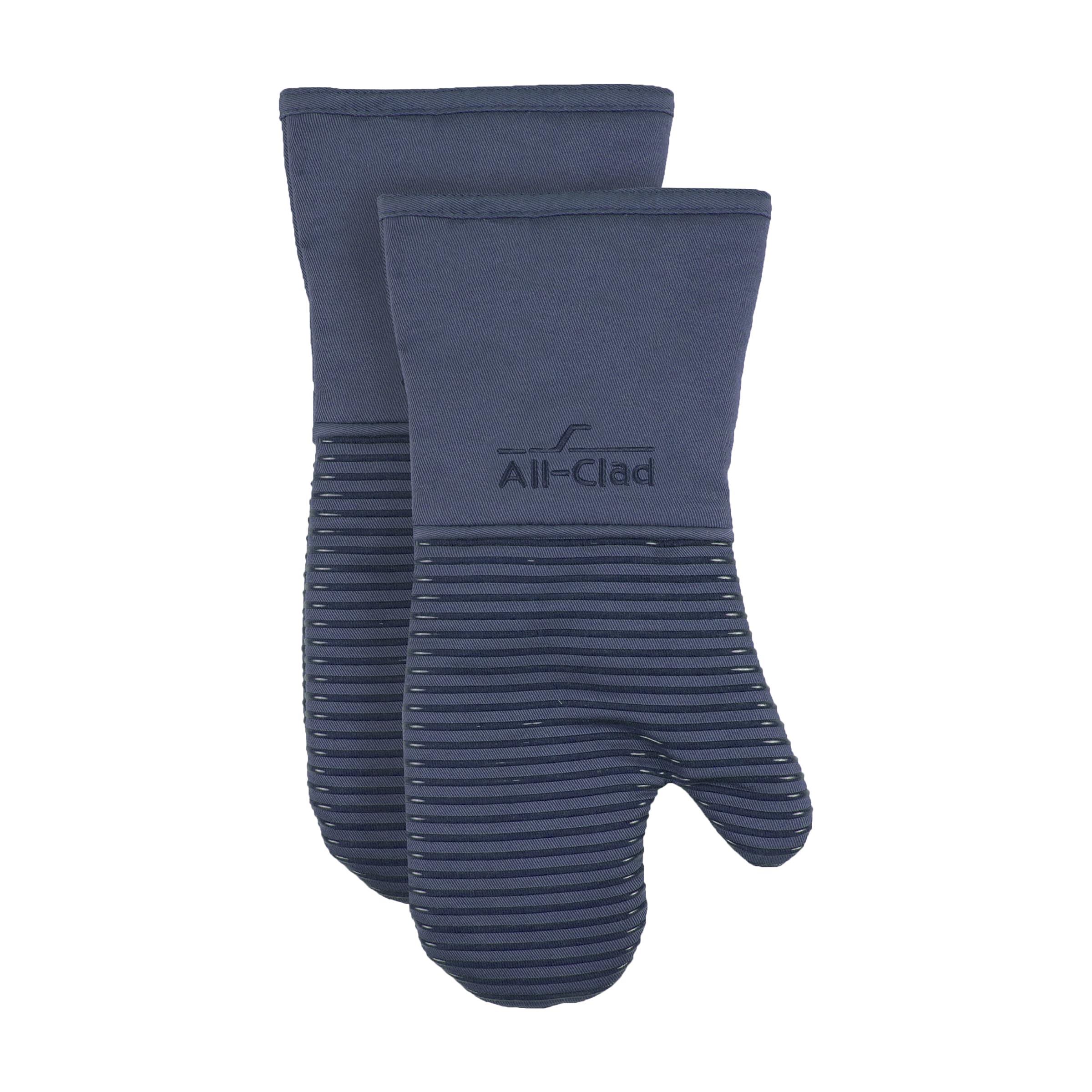 All-Clad Premium Silicone Oven Mitts - Heat Resistant to 500°F, 100% Cotton & Silicone Kitchen Gloves, 14