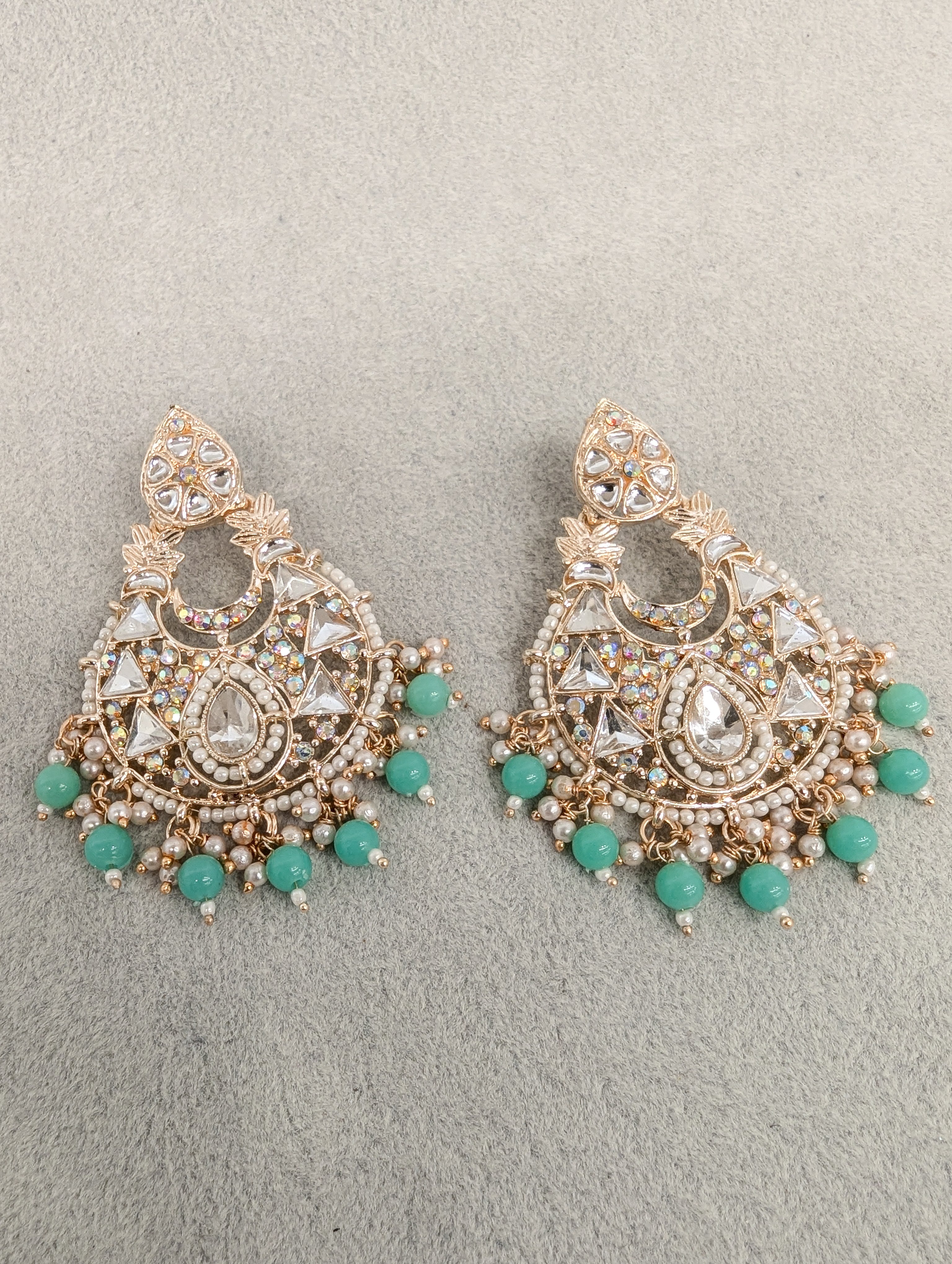 BHAVYA STONE EARRINGS for Women - Handmade Boho Ethnic Jewelry - Lightweight Dangle Earrings for Everyday Wear, Parties & Weddings