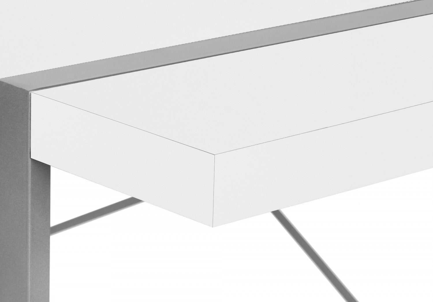 White Dray Desk - Modern Home Office Desk for Remote Work & Study | Ergonomic Design for Small Spaces & Apartments