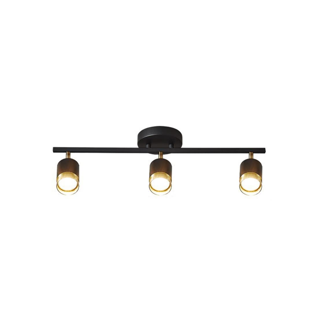 Bepuzz 3-Light LED Track Lighting Black Rail Ceiling Spotlight with Rotatable Heads & GU10 Bulbs - Modern Flush Mount Fixture for Living Room, Dining Room, Hallway, Bar & Retail Spaces (Black, 3-Light)