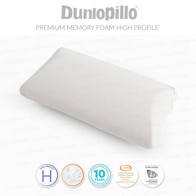DUNLOPILLO Therapillo Premium High Profile Memory Foam Pillow for Neck Pain Relief - Orthopedic Support Pillow for Side, Back & Stomach Sleepers - Ideal for Home, Travel & Office Use