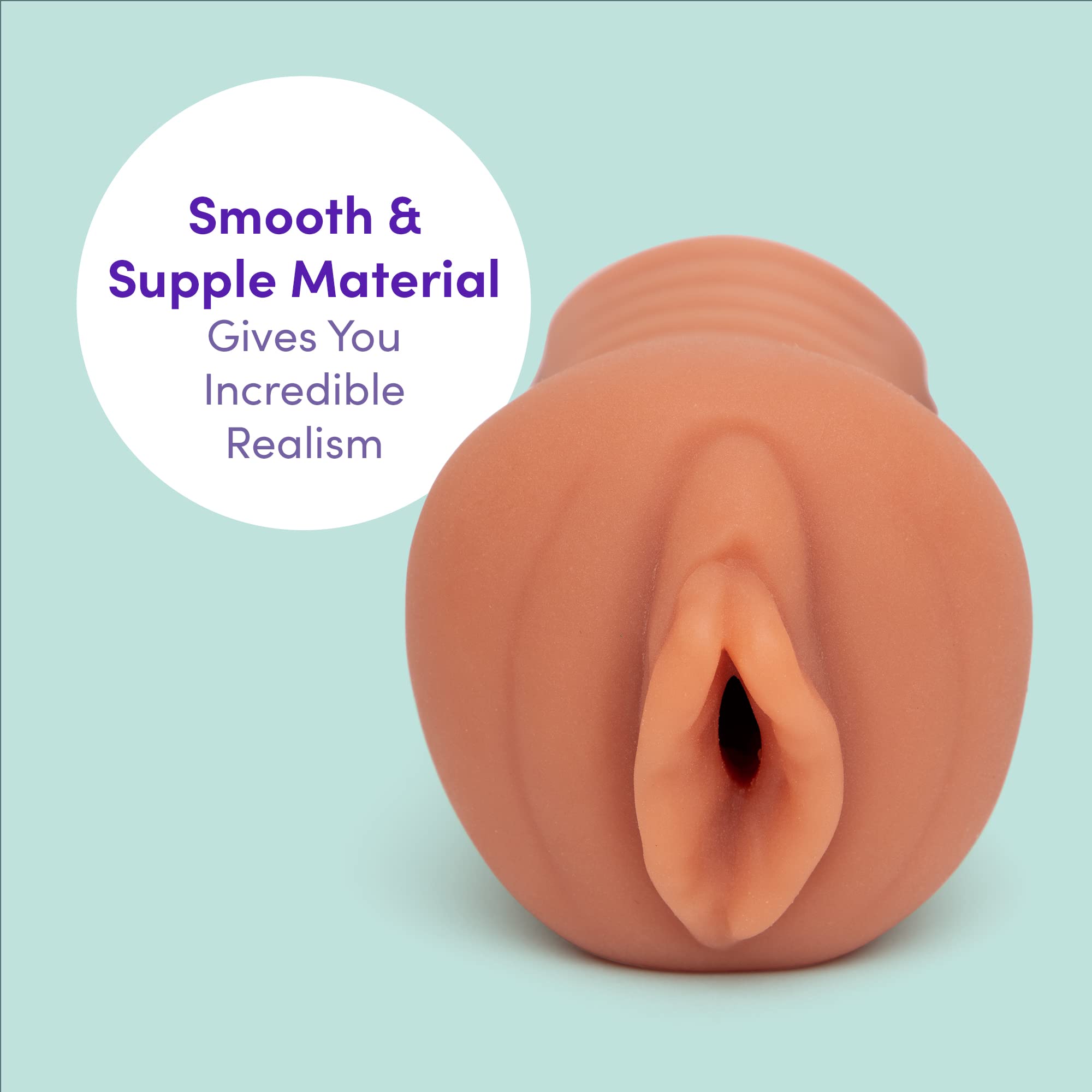 Lovehoney Thrust Pro Mini Carina Male Masturbator - 5 Inch Realistic Tight Vagina Sex Toy with Textured Canal & Waterproof Design - Compatible with Vibrators for Enhanced Pleasure - Perfect for Solo Play, Travel & Discreet Storage - 200g Flesh Tan Male Masturbation Toy