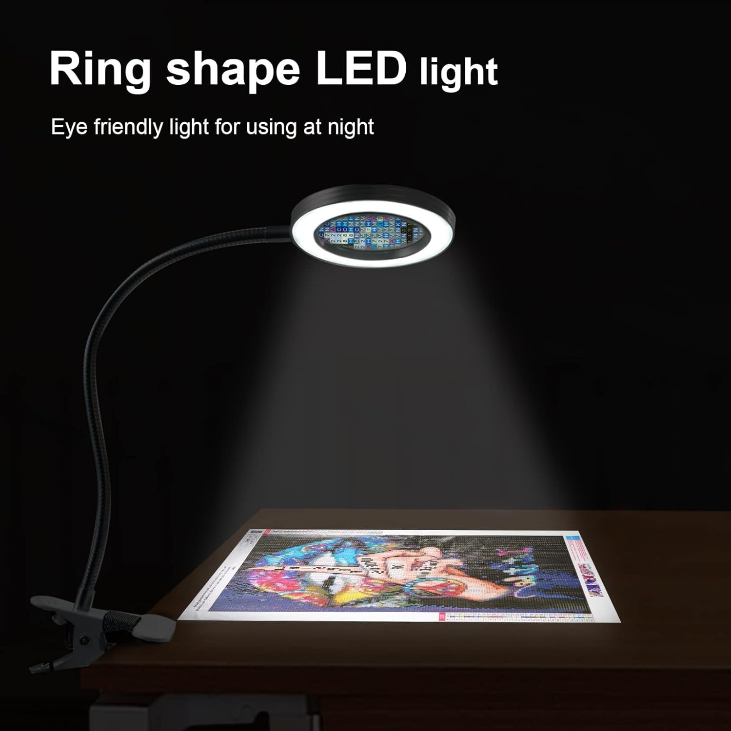 KoKoWill Diamond Painting Accessories - Hands Free 5X Magnifying Glass with 15.75