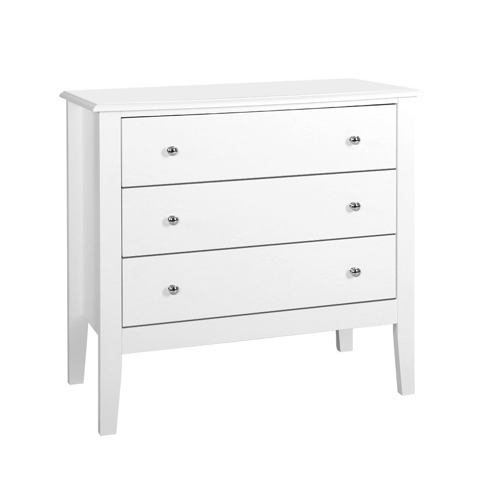 3-Drawer White Storage Cabinet - Organize Clothes, Toys & Home Essentials for Bedroom, Living Room & Office