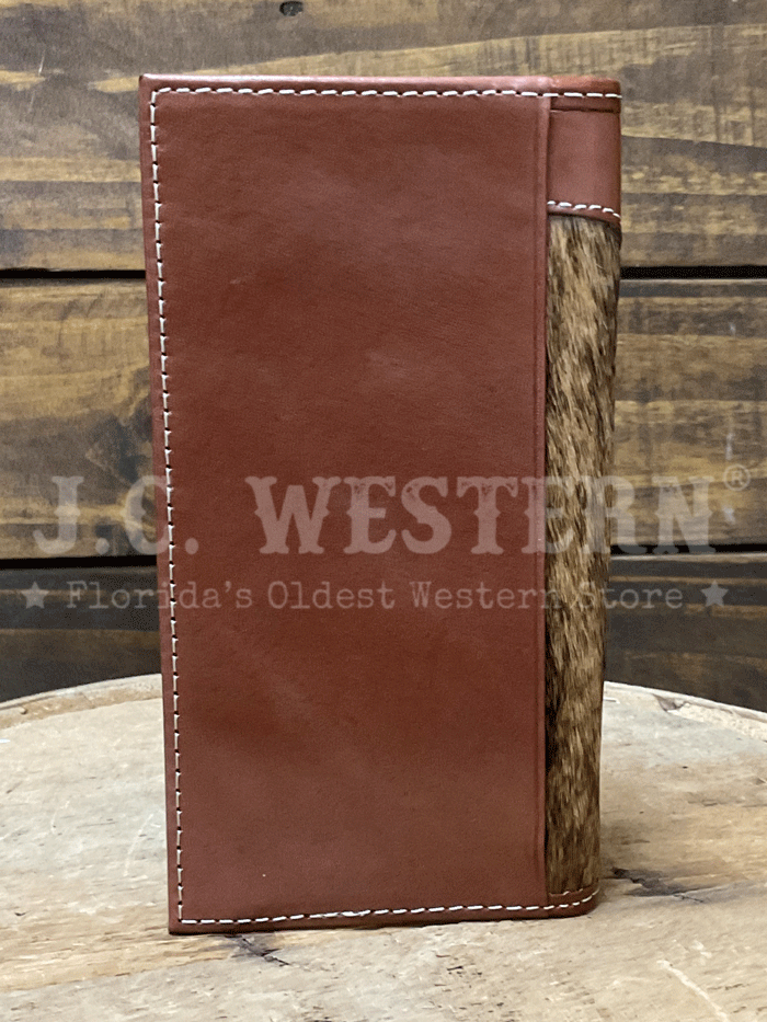 Nocona Men's Rodeo Longhorn Overlay Leather Wallet - Brown Genuine Cowhide Bifold Wallet for Cowboy, Western Style, Gift for Men - Perfect for Rodeo, Ranch Work & Everyday Carry