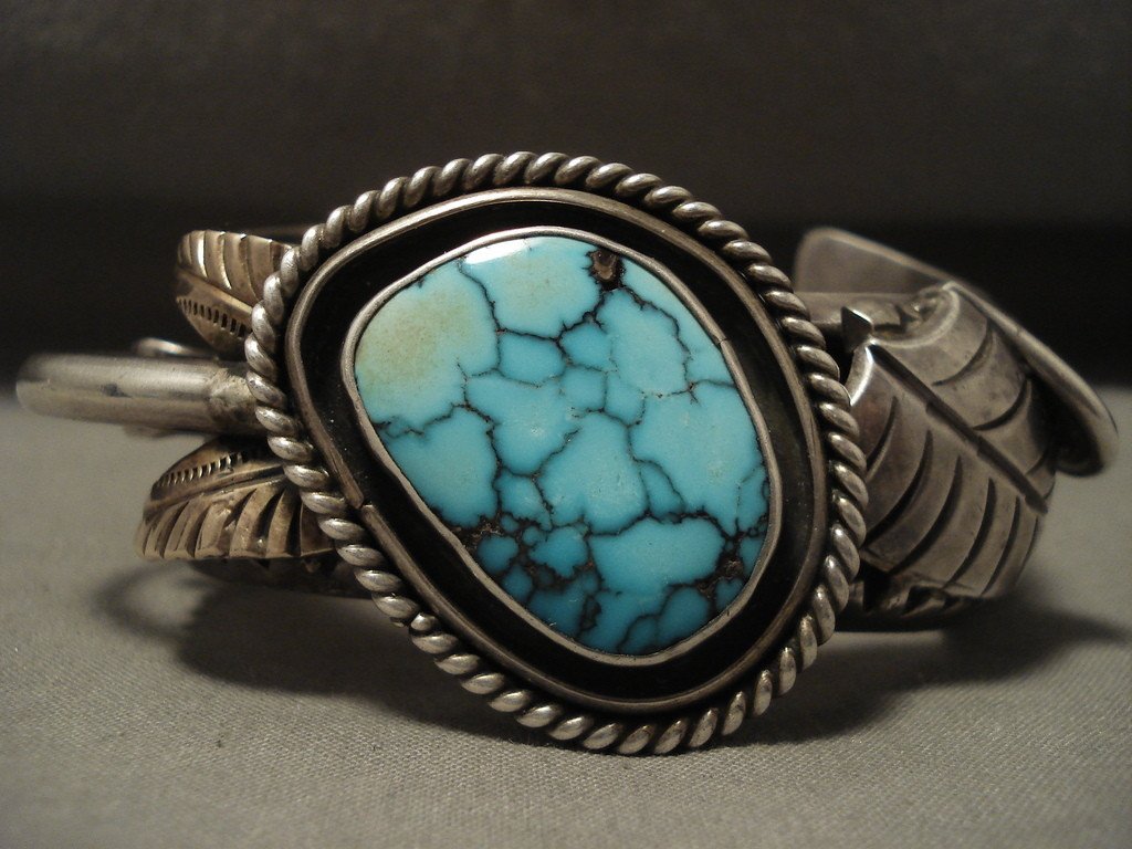 118 Gram Heavy Vintage Lone Mountain Turquoise Silver Bracelet - Authentic Native American Jewelry for Women & Men - Perfect for Boho Fashion, Gift Giving & Special Occasions