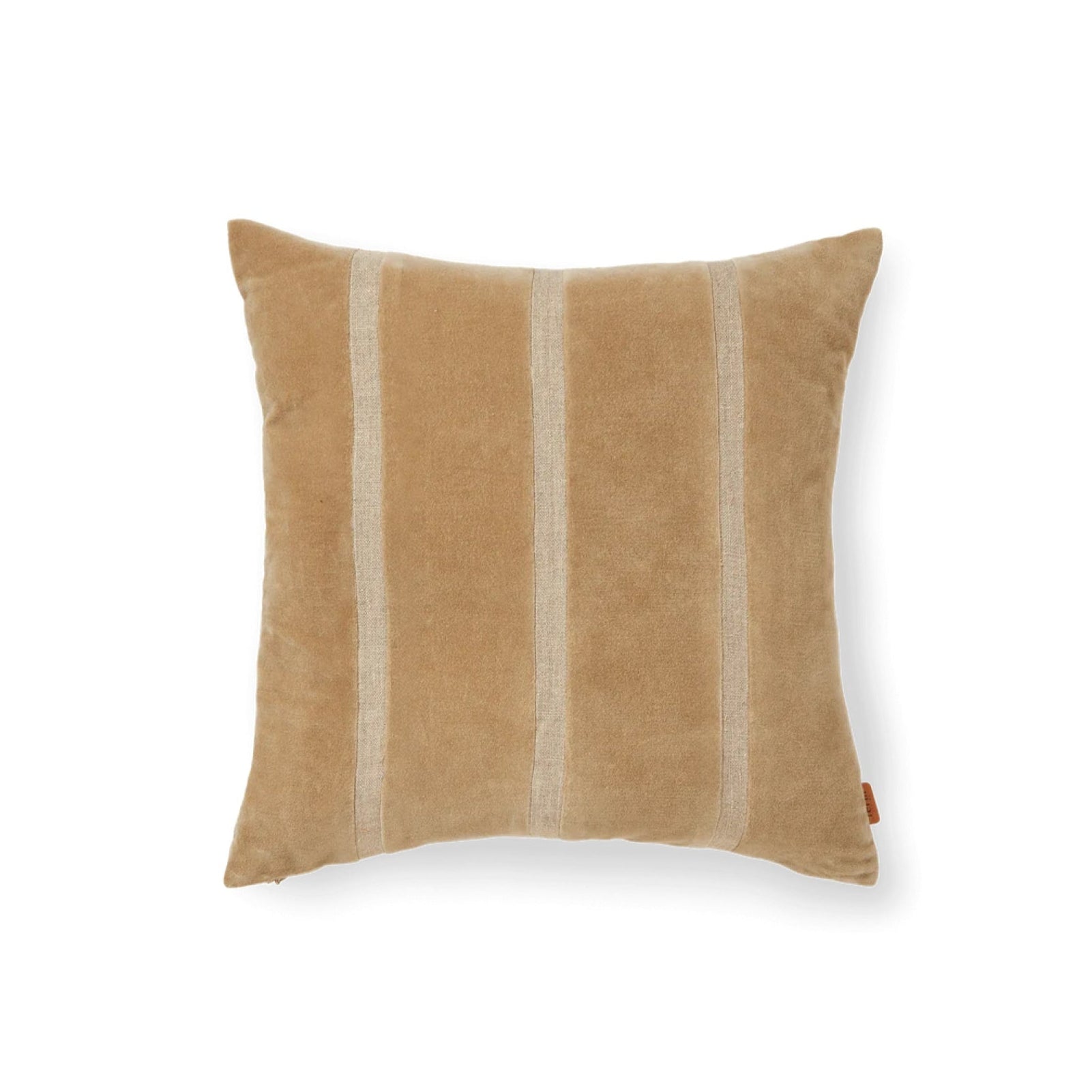 FERM LIVING Senti Stripe Throw Pillow Cover - Dark Sand & Linen Textured Cushion Case for Sofa, Bed, Chair - Home Decor & Cozy Living Room Accessories
