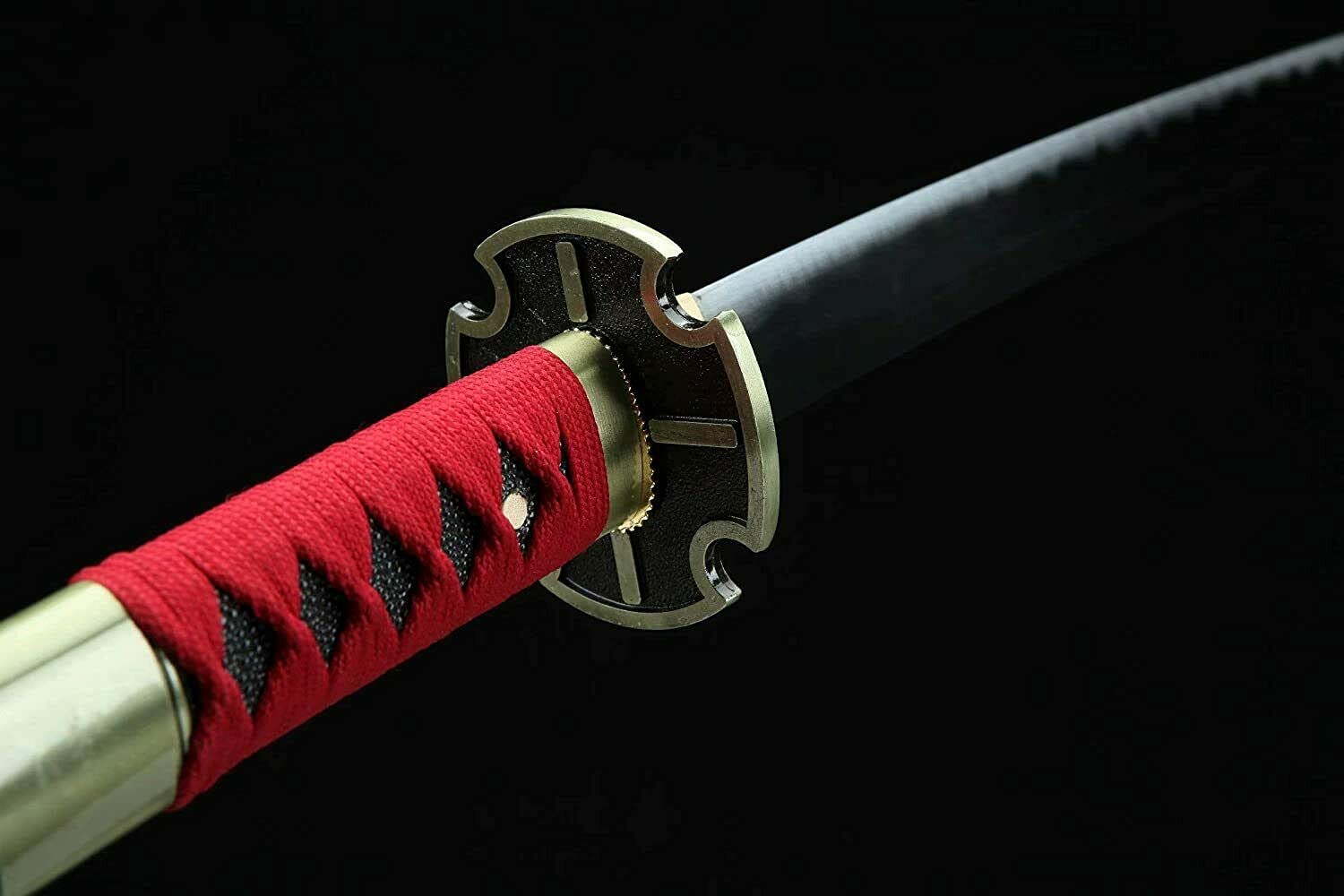 Handmade One Piece Roronoa Zoro Katana - YAMA ENMA Japanese Anime Cosplay Samurai Sword with Purple Blade | Authentic Replica for Collectors & Cosplay Enthusiasts | Perfect Gift for Men & Women | Anime Convention, Display, Martial Arts Training