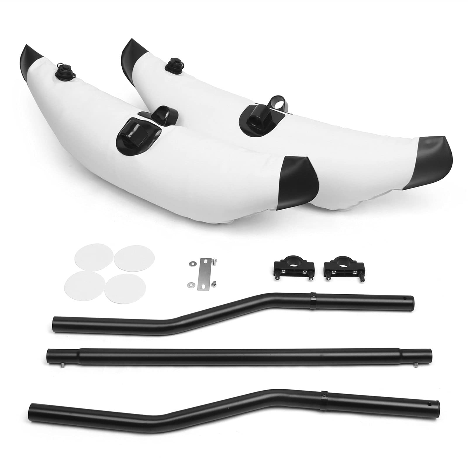 Inflatable Kayak Stabilizer System - PVC Outrigger Float with Sidekick Arms for Fishing & Standing | Kayak Boat Accessories | White | Perfect for Calm Waters & Fishing Trips