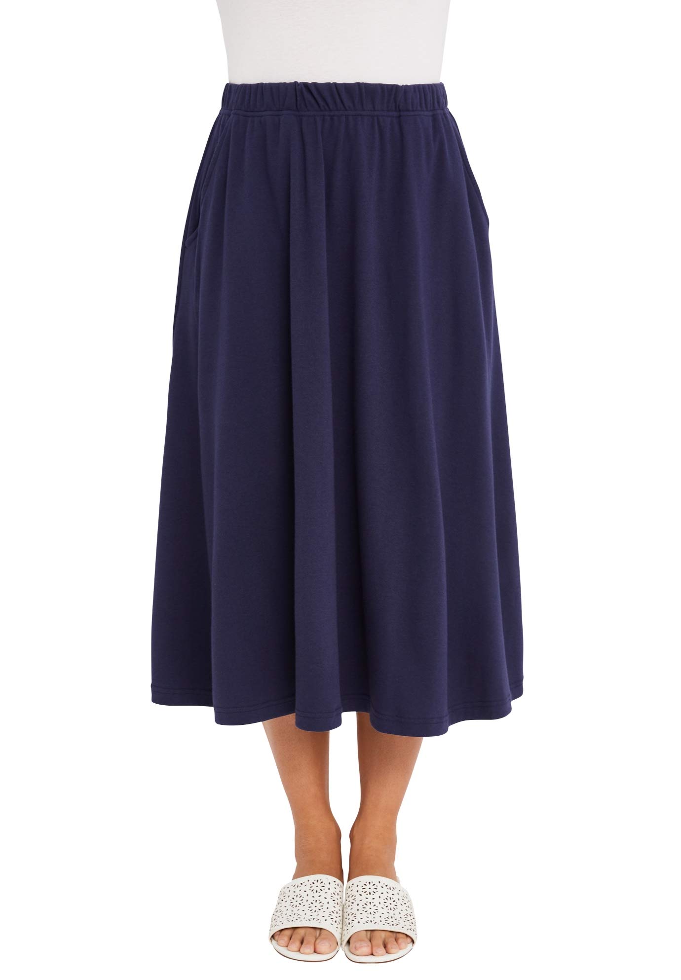 Jessica London Plus Size Soft Midi Skirt for Women - Casual & Office Wear
