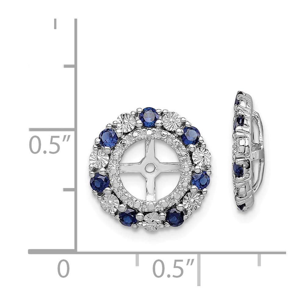 Rhodium Plated Sterling Silver White Topaz Earring Jacket - Elegant & Durable for Parties, Weddings & Everyday Wear
