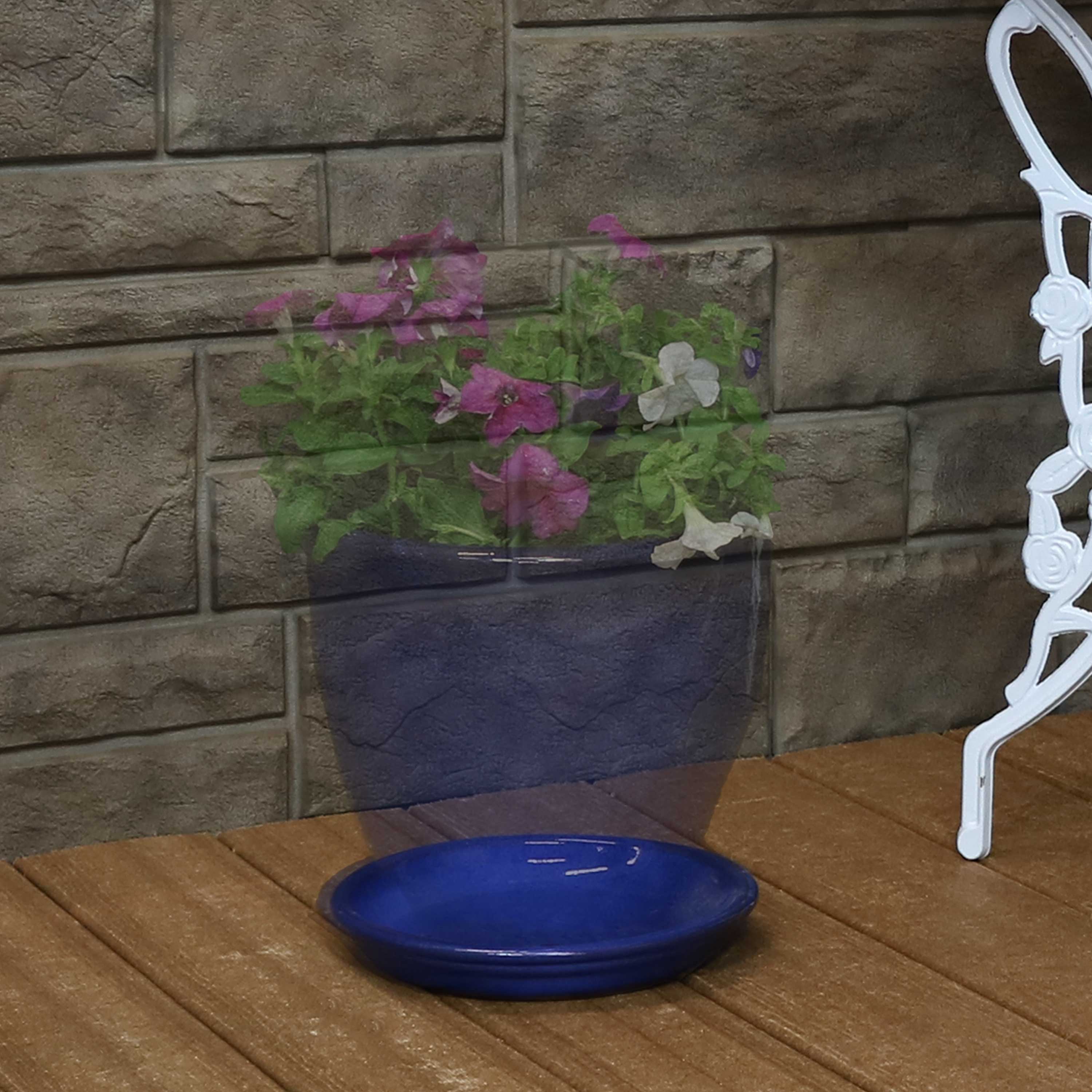 Sunnydaze 4-Pack Glazed Ceramic Plant Saucers for Indoor & Outdoor Potted Plants – Perfect for Home, Garden, and Patio Decor