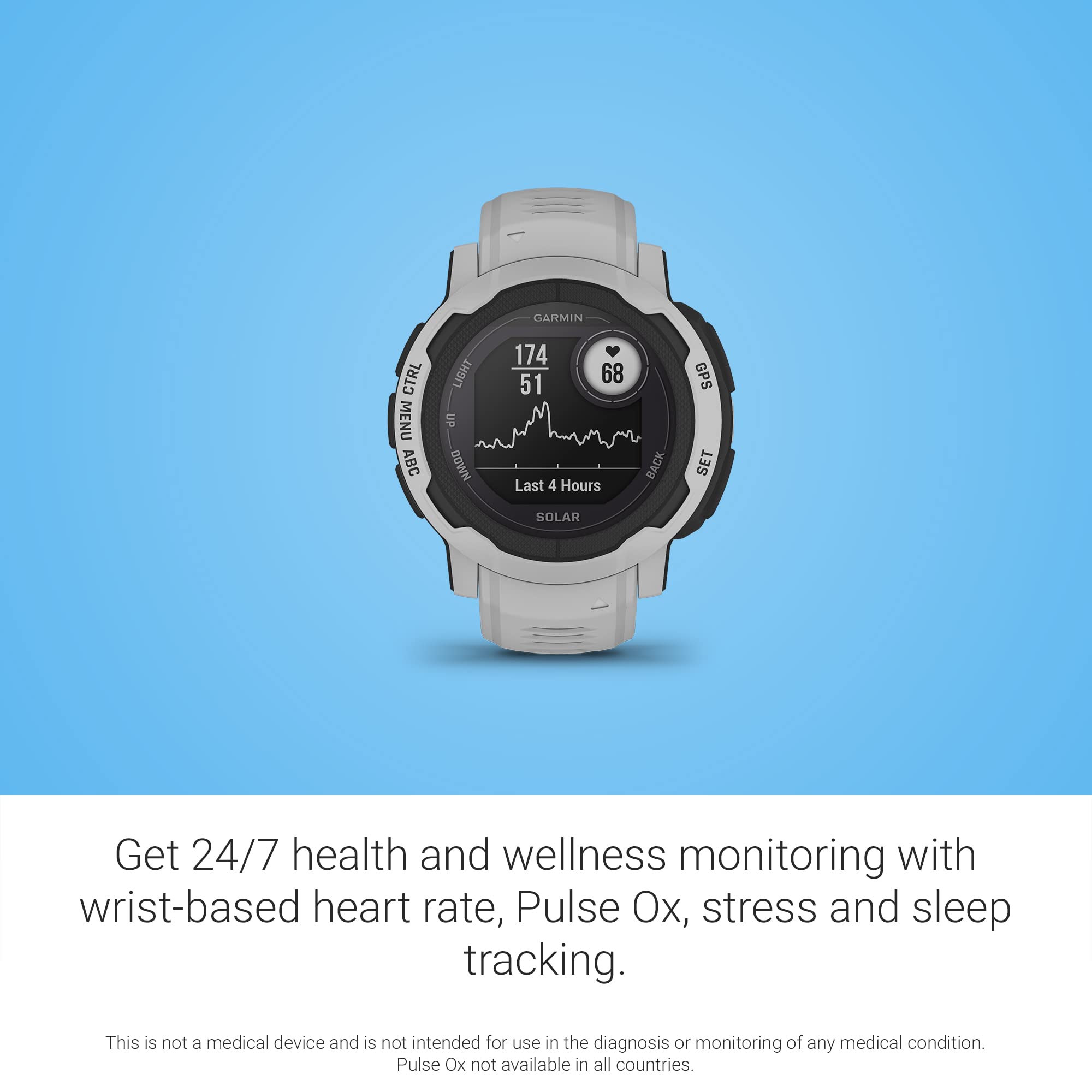Garmin Instinct 2 Solar GPS Outdoor Smartwatch with Solar Charging, Multi-GNSS Support & Trackback Routing - Mist Gray (Renewed) - Perfect for Hiking, Camping & Outdoor Adventures