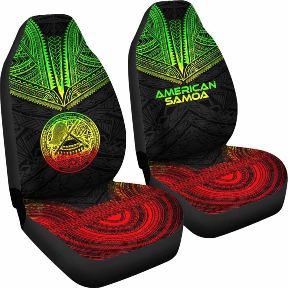 American Samoa Car Seat Cover with Polynesian Chief Tattoo Design - Reggae Style Car Accessories for Jeep, Truck & SUV - Durable & Stylish Seat Protector for Beach, Road Trips & Tropical Vibes