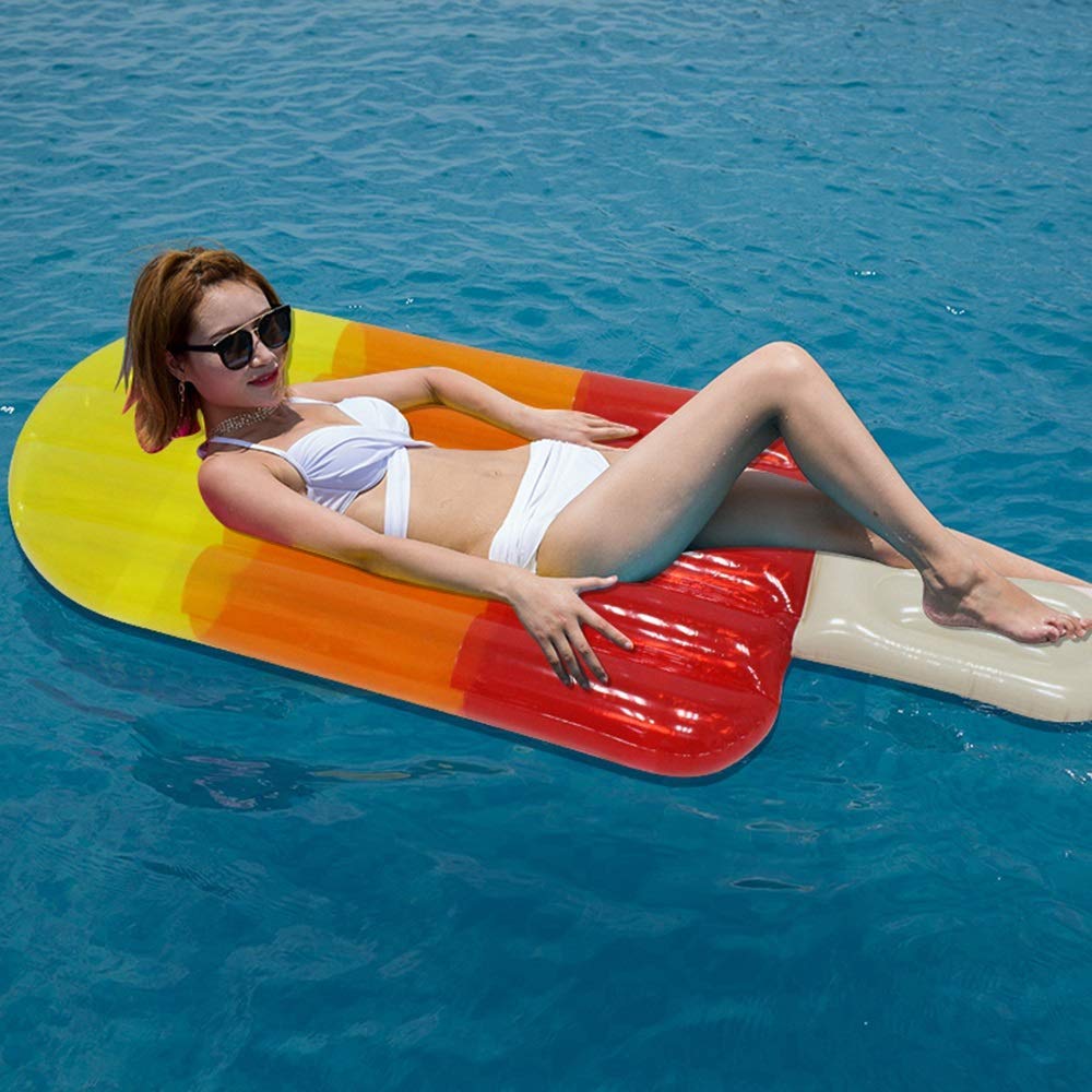Premium Inflatable Pool Floats - 3-Color Transparent Popsicle Floating Mat, Adult Water Lounge Chair for Swimming & Relaxation | Perfect for Pool Parties, Beach Vacations & Summer Fun