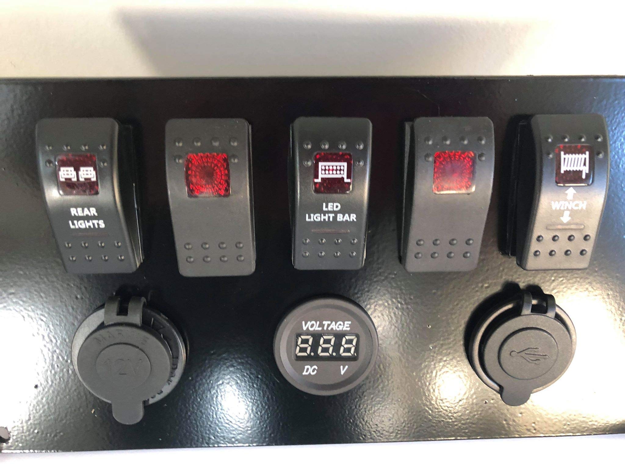 Honda Pioneer 1000 Switch Plate with Winch, Rear Lights & Light Bar - Includes Voltmeter | Perfect for Off-Roading, Hunting & Utility Work