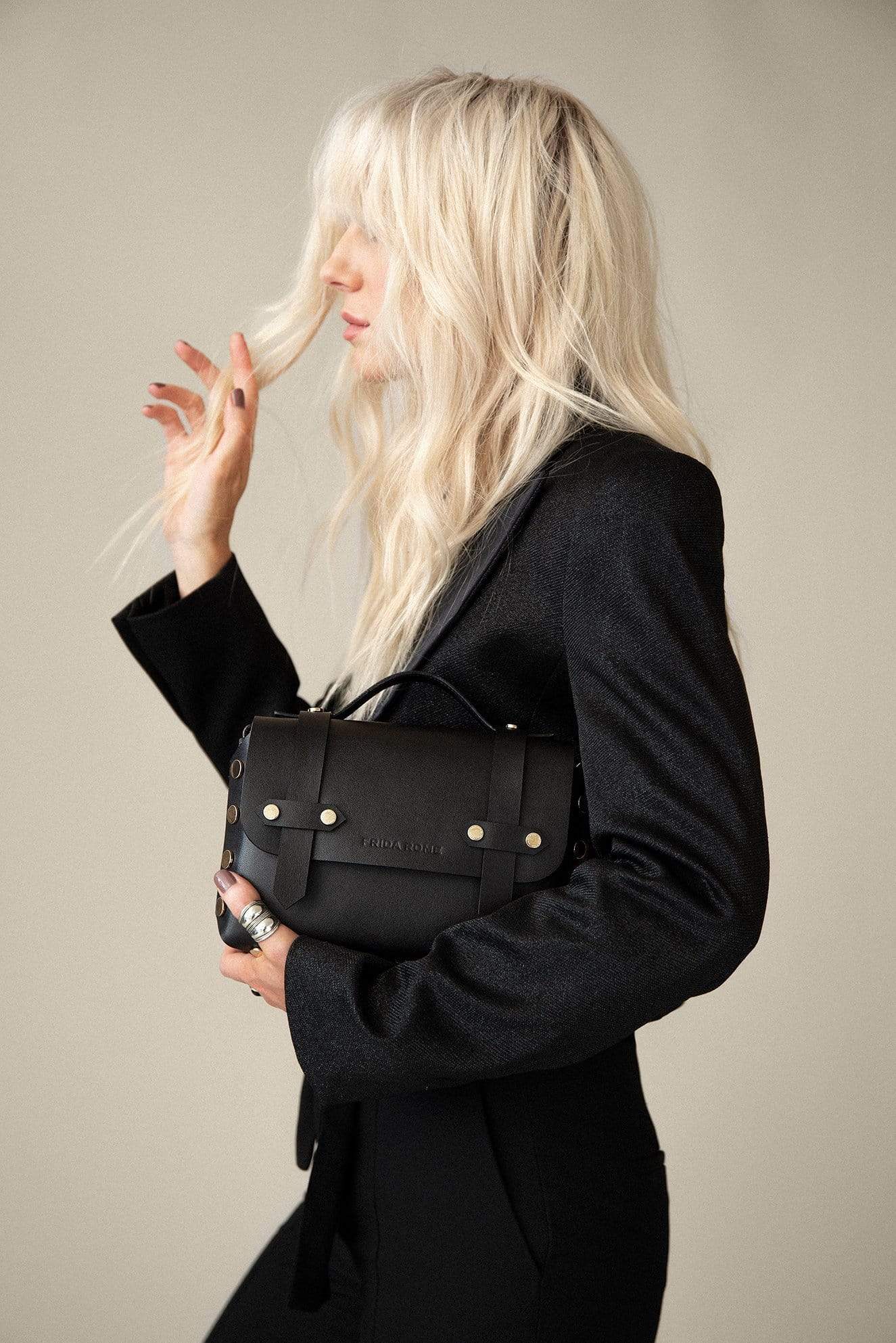 Vegan Cactus Leather Studded Crossbody Bag for Women | Black | Stylish & Sustainable Fashion Accessory for Parties, Travel & Everyday Use