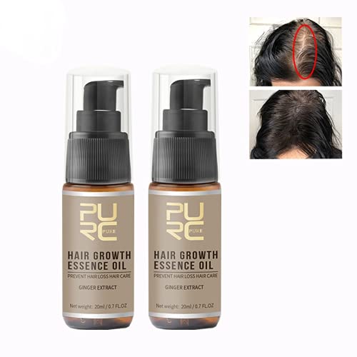 PURC Ginger Hair Growth Oil - Natural Hair Loss Treatment Serum for Thicker, Stronger Hair - 2 Pack for Women & Men - Perfect for Daily Scalp Massage & Hair Regrowth Therapy