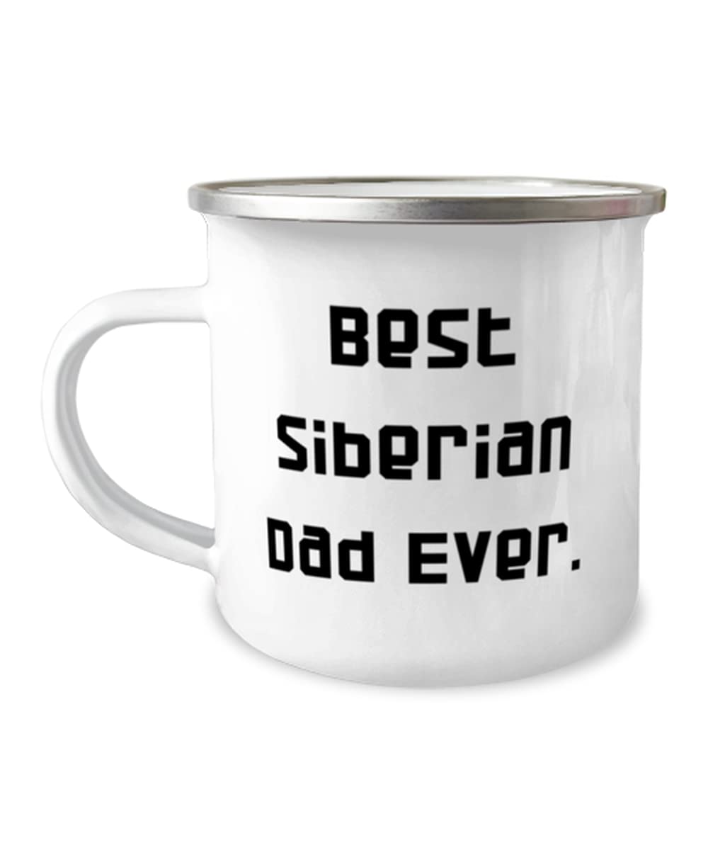 12oz Siberian Cat Camper Mug - Best Siberian Dad Ever - Unique Gift for Cat Lovers - Christmas Present - Perfect for Coffee, Tea & Camping Trips