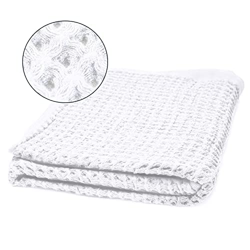 Luxury Waffle Hand Towel for Bathroom - Silver Ion Infused Ultra Soft Absorbent Quick Drying Shower Towel | Premium Californian Pima Cotton Fiber | Perfect for Spa, Guest Bath & Luxury Hotels (White)
