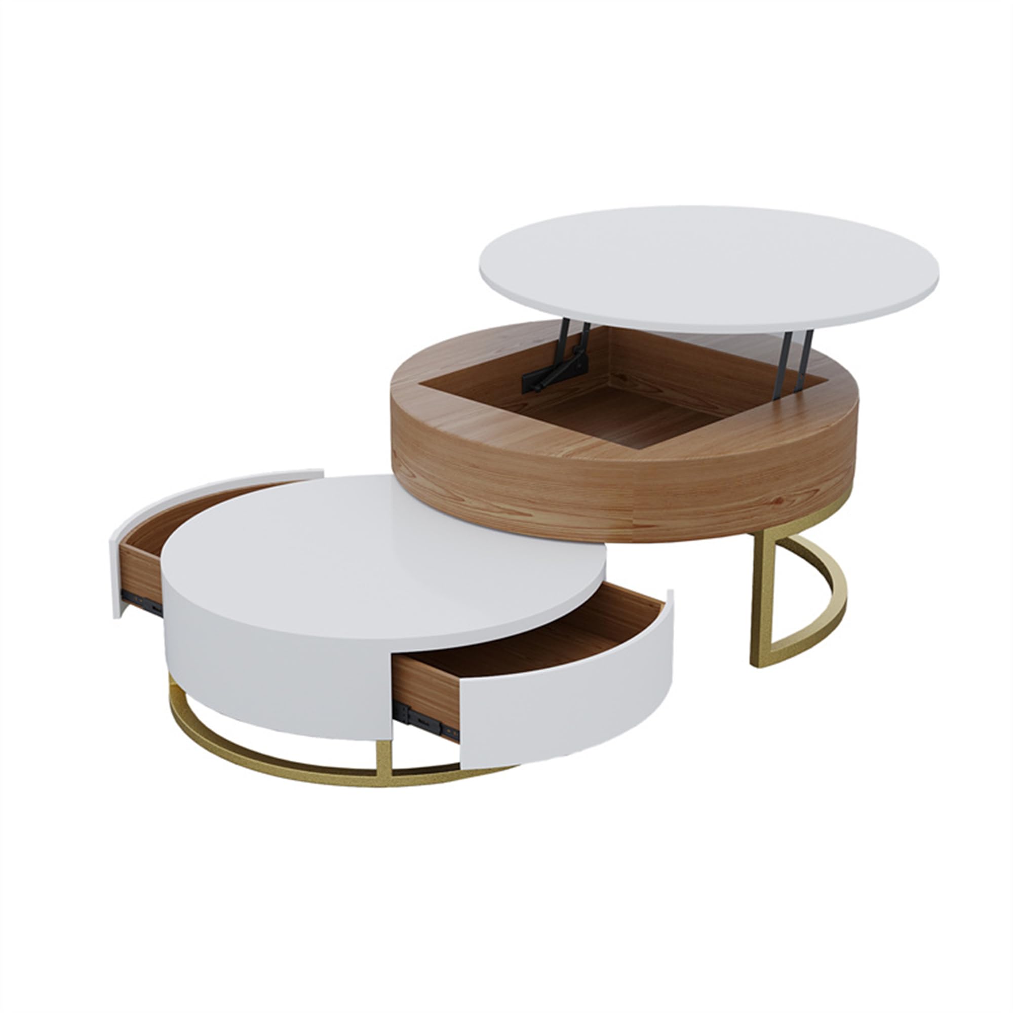 Lift Top Coffee Table with Hidden Storage - 2-Piece Set for Living Room & Office