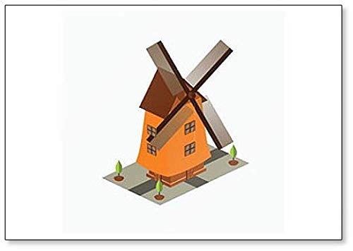 Dutch Windmill Fridge Magnet - Vintage Holland Landscape Souvenir - Perfect for Travel Gifts & Kitchen Decor