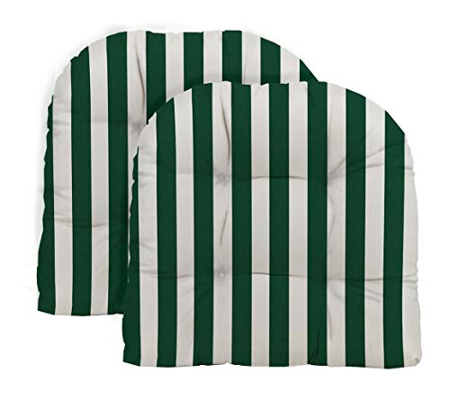 Hunter Green & White Cabana Stripe
