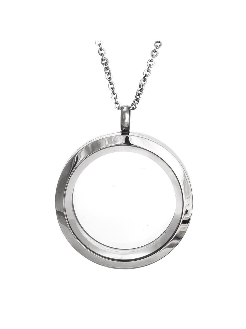 EVE'S ADDICTION Women's Personalized Charm Locket Necklace - 24 Inch Adjustable Chain - Customizable Mother's Keepsake Jewelry - Best Gift for Mom, Wife, Daughter - Perfect for Birthdays, Anniversaries & Special Occasions