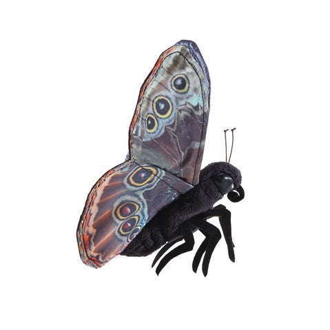 Folkmanis Blue Morpho Butterfly Hand Puppet - Realistic Butterfly Toy for Kids & Adults - Perfect for Storytelling, Education & Playtime Fun