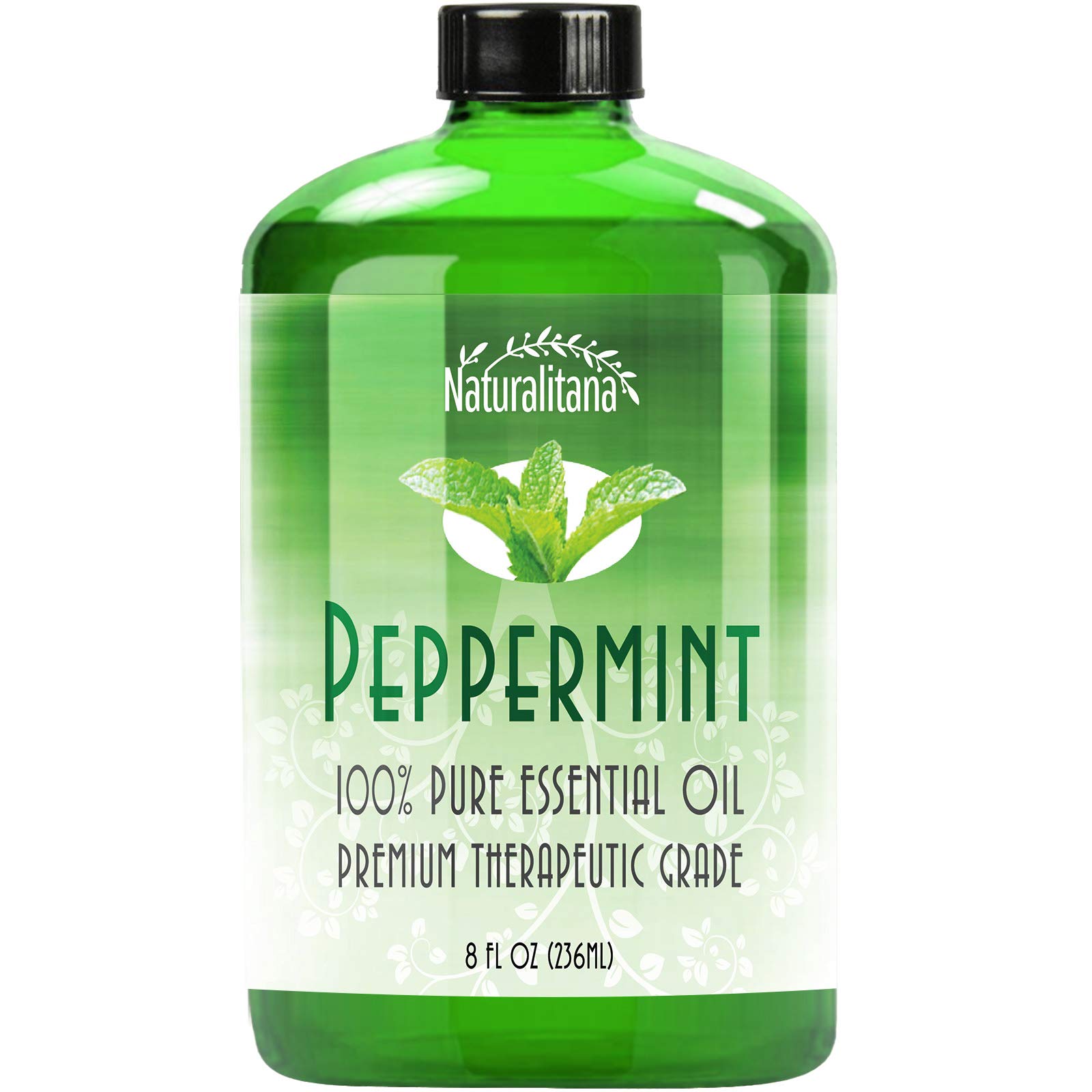 Premium Peppermint Essential Oil - 8oz Bulk Size for Aromatherapy, Diffusers, Skincare, Candles & Bath Bombs | 100% Pure Mentha Arvensis | Relaxing Mint Scent for Home, Office, Spa & Yoga Studio Use