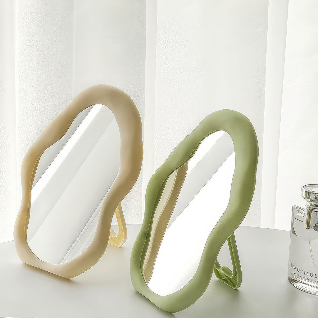 Stylish Irregular Blob Makeup Mirror - LED Vanity Mirror with Touch Control for Home & Salon Use - Perfect for Makeup Application, Skincare Routine, and Hair Styling