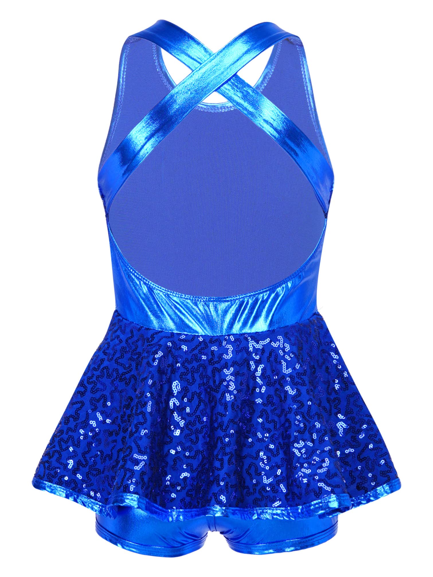 Sparkly Sequined Ballet Leotard Dress for Girls - Kids Jazz & Modern Dance Costume with Shiny Unitard - Perfect for Dance Performances, Recitals & Competitions
