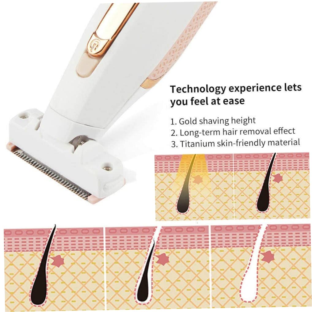 Painless Electric Lady Shaver for Women - Rechargeable Hair Removal Device for Face, Legs, Hands, Bikini & Armpits with LED Light | Portable & Waterproof for Travel, Gym & Home Use