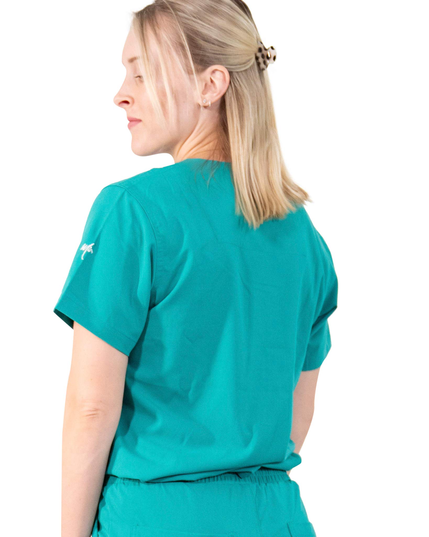 Best Women's Mim Jogger Scrub Top - Comfortable Medical Uniform in Navy Blue, Black, Burgundy & Green | Perfect for Nurses, Doctors & Healthcare Professionals