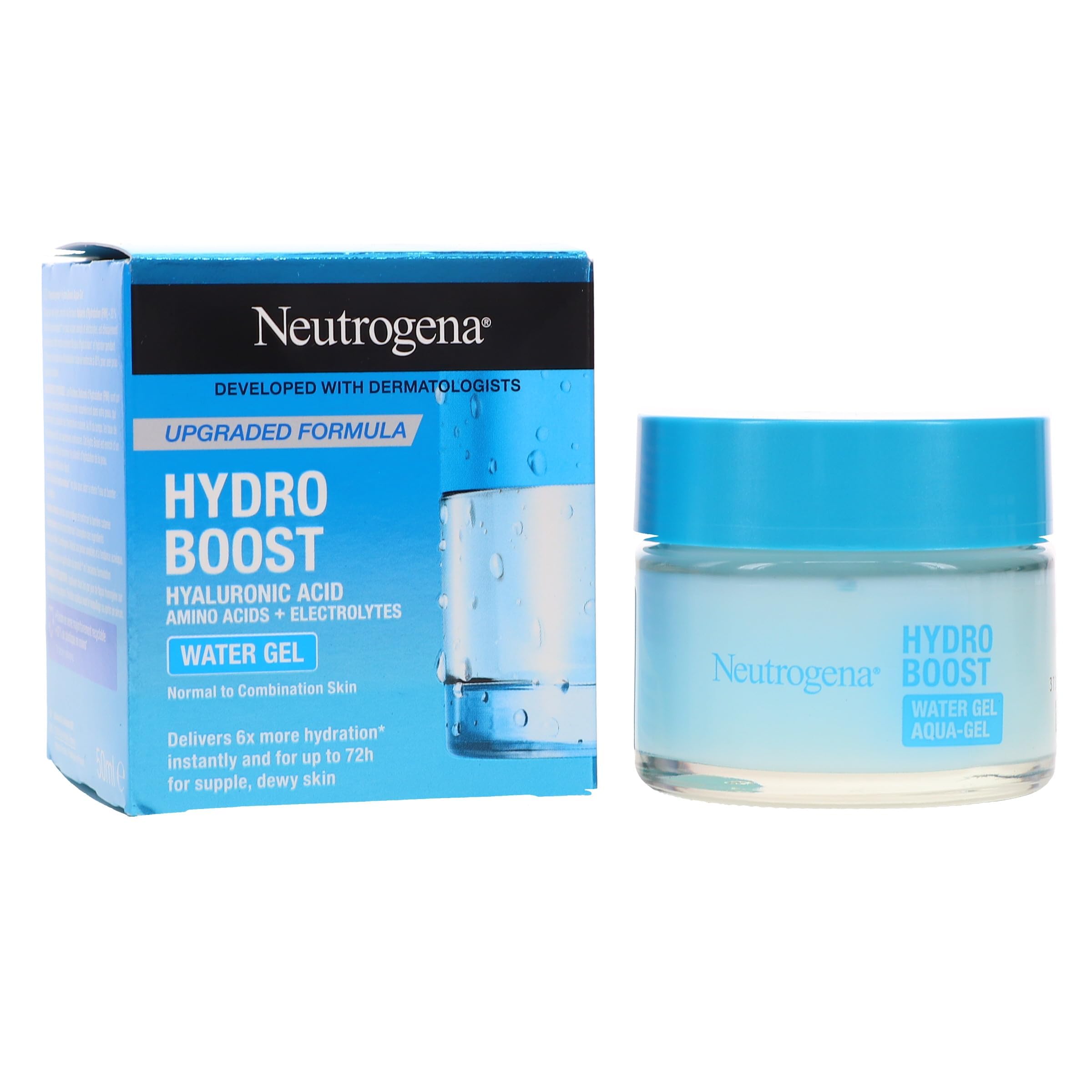 Neutrogena Hydro Boost Hyaluronic Acid Water Gel Moisturizer for Dry Skin - Oil-Free, Non-Comedogenic Face Lotion, 1.7 fl oz - Hydrates & Plumps Skin for Daily Use, Day & Night Skincare Routine