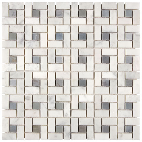 Premium Carrara White Gioia Marble Pinwheel Mosaic Tile - Natural Stone Backsplash for Kitchen & Bathroom Wall Decor