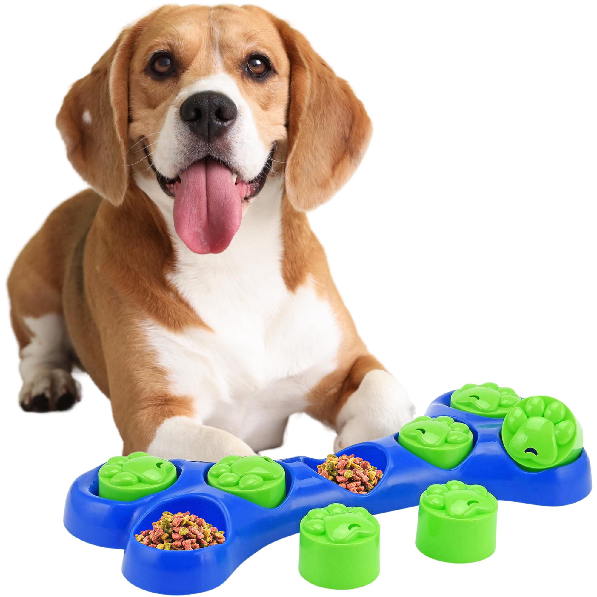 Kats'N Us Interactive Dog Toy & Slow Feeder Bowl - Mental Stimulation Puzzle Toy, Lick Mat for Dogs - Large Breed Mealtime Solution (Blue) | Perfect for Boredom Relief & Anxiety Reduction During Feeding Time