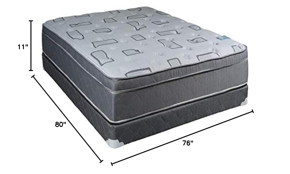 Dream Solutions USA DS USA Natural Trophy Medium Plush PillowTop Mattress Set with Mattress Protector - Orthopedic Support, Innerspring Coils, Durable Sleep System (King 76