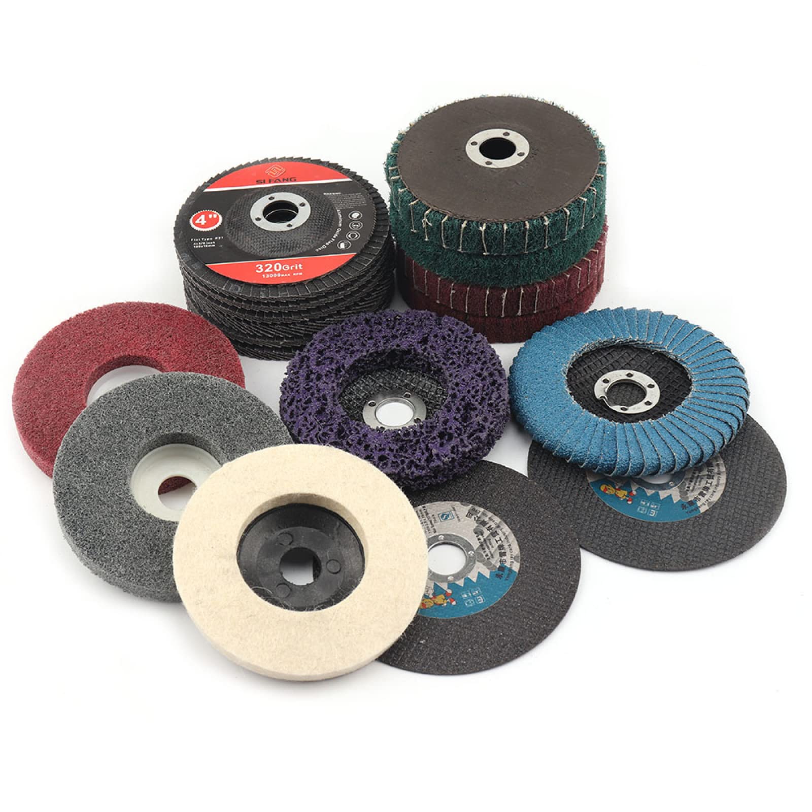 18-Piece Flat Grinding Disc Set - 100mm x 16mm Metal Buffing Pads & Cut Off Wheels for Angle Grinder | Perfect for Metal Polishing, Rust Removal & DIY Projects