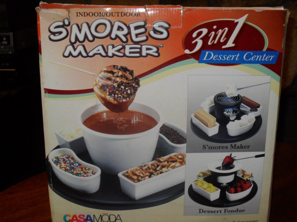 3-in-1 S'mores Maker & Dessert Center - Portable Campfire Treats Kit for Indoor/Outdoor Parties, BBQs & Family Gatherings