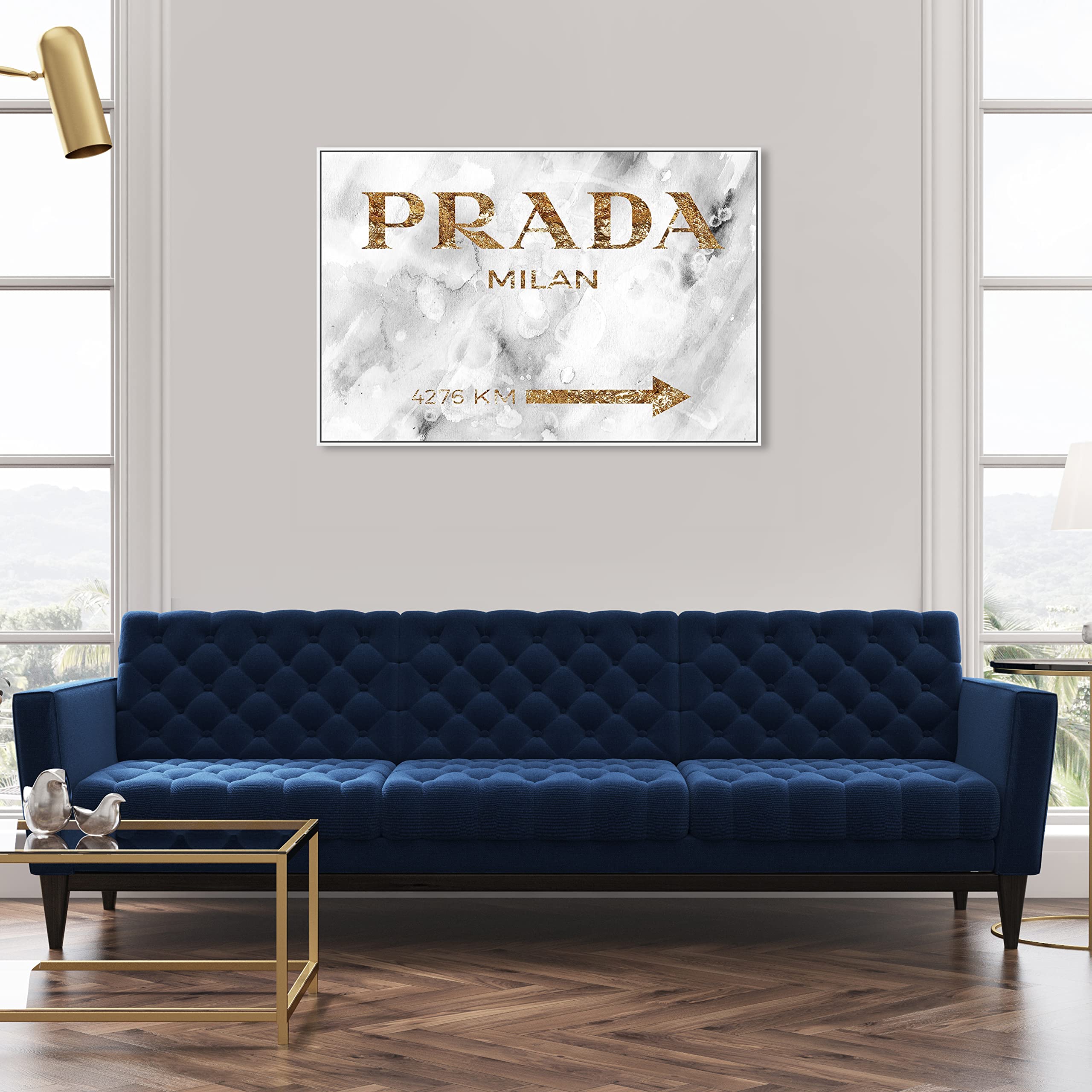 Oliver Gal Artist Co. Contemporary 30x45 Inch Milan Gold Framed Canvas Wall Art - Elegant Home Decor for Living Room, Bedroom & Office