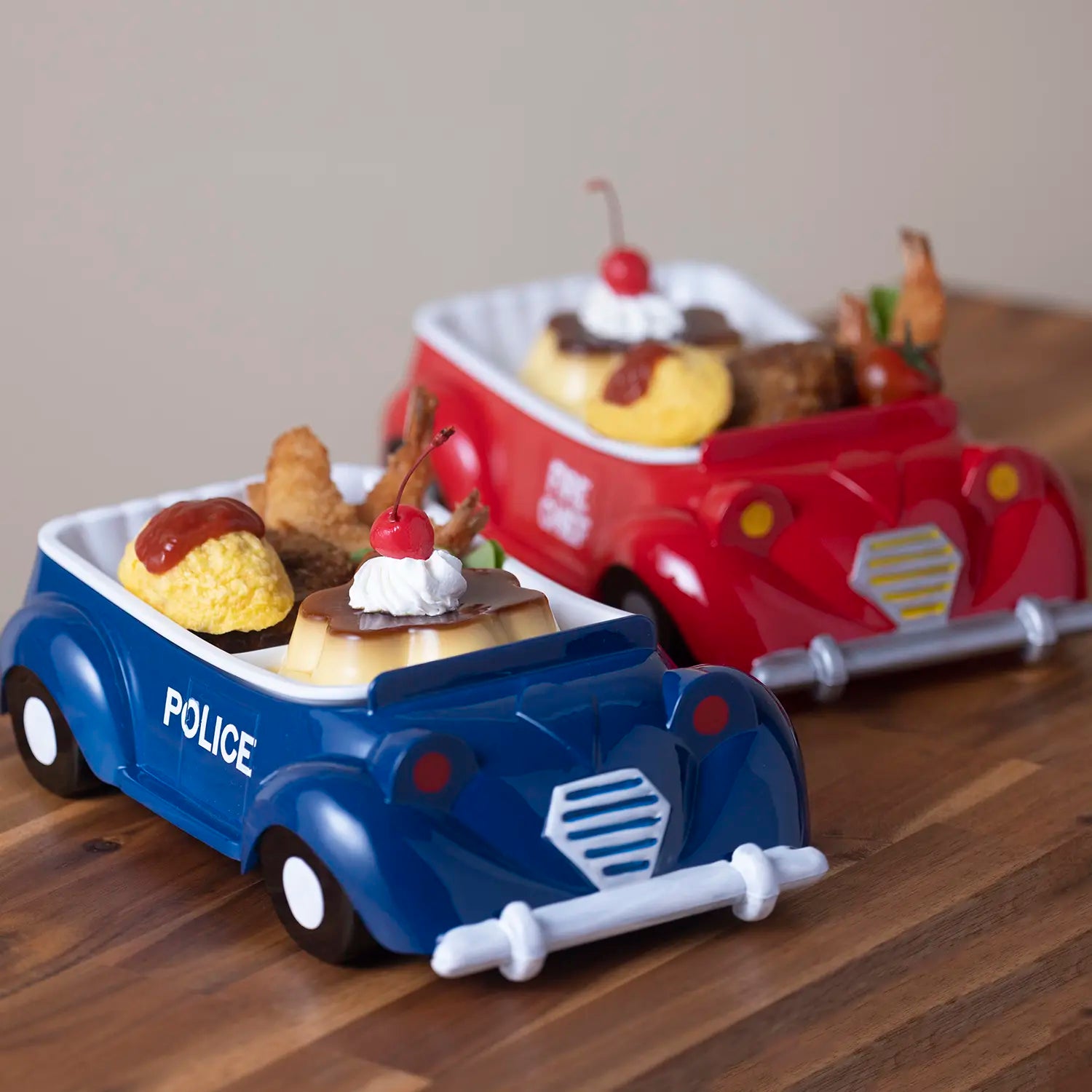 Fire Truck Kids Plate Set - BPA-Free ABS Resin Durable Dishware for Children - Perfect for Birthday Parties, School Lunches & Everyday Meals