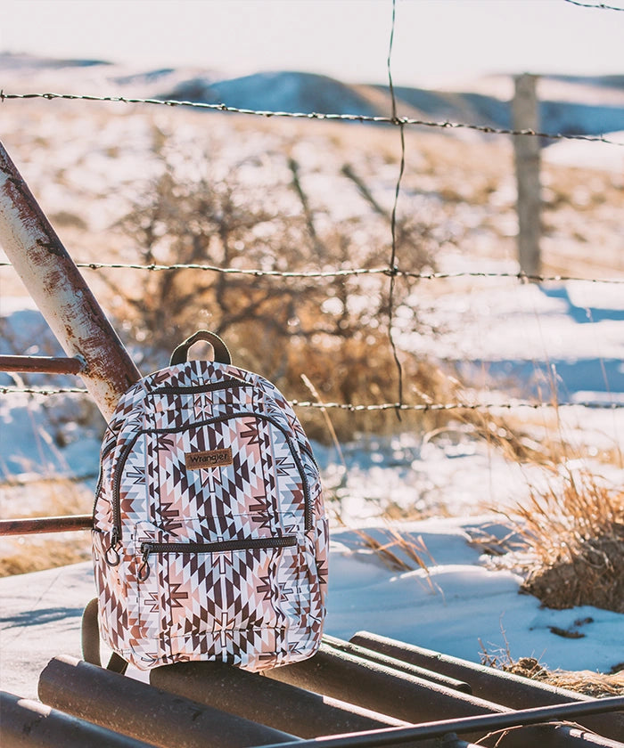 Wrangler Aztec Printed Diaper Bag Backpack - Stylish & Spacious Baby Essentials Organizer for Moms | Perfect for Travel, Daycare & Family Outings