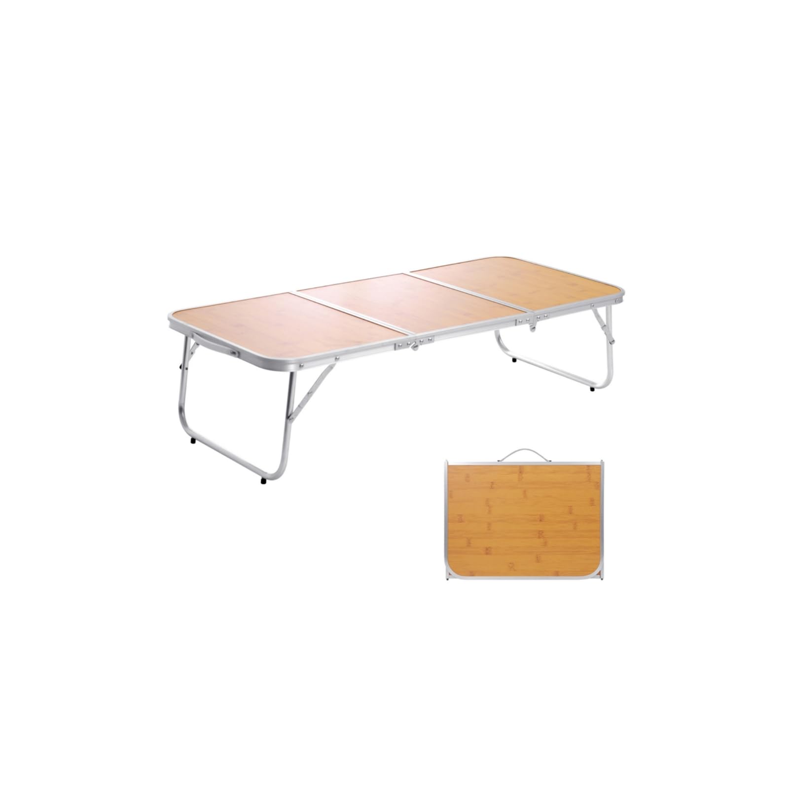 Moosinily 3FT Folding Camping Table - Portable Aluminum Picnic Table for Outdoor, Beach, BBQ - Lightweight & Compact (35.2×15.7 inch) - Perfect for Camping, Tailgating, Backyard Parties & Picnics